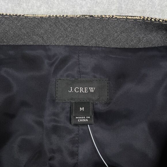 J Crew Ludlow Suit Vest Waistcoat Sz M Brown Herringbone Italian Linen 6 Button - Picture 9 of 12